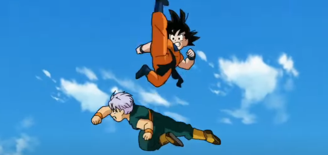 Trunks and Goten practicing for Tournament of Power