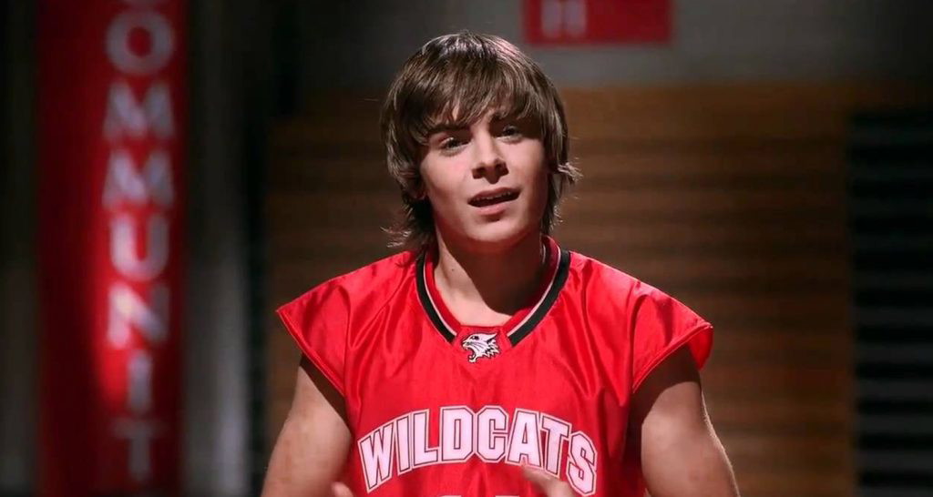 Zac Efron as Troy Bolton in High School Musical 