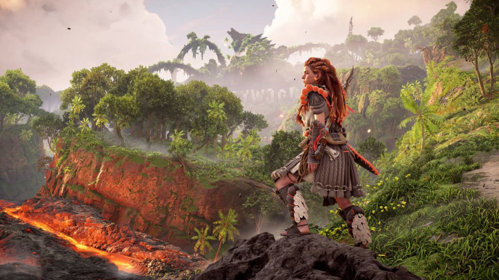 Aloy standing on the rock