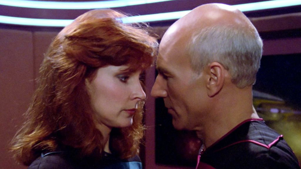 Patrick Stewart and Gates McFadden in  Star Trek: The Next Generation