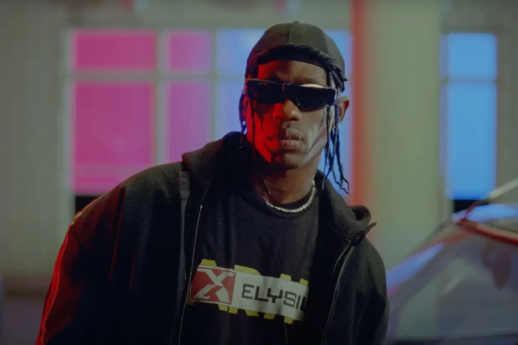 Travis Scott in a scene from  CIRCUS MAXIMUM music video