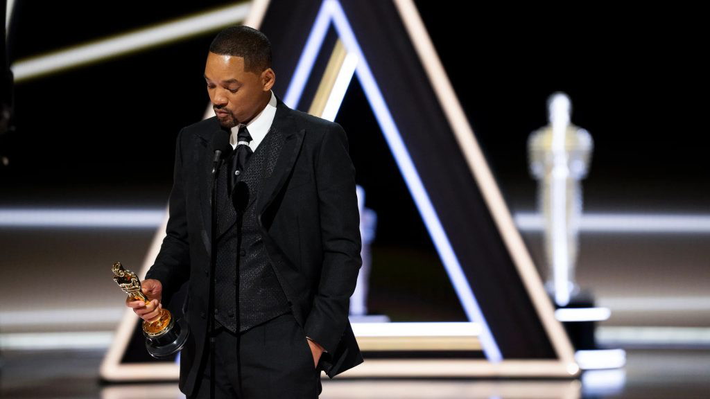 Will Smith accepts his Oscar for King Richard [Credit: Academy of Motion Picture Arts & Sciences]