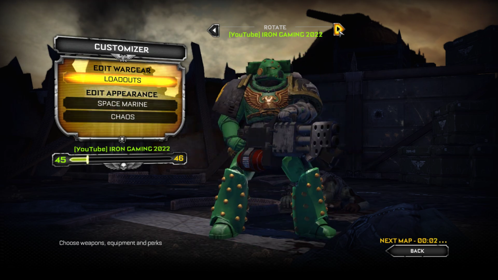 An in-game screenshot of Warhammer 40K: Space Marine from Relic Entertainment.