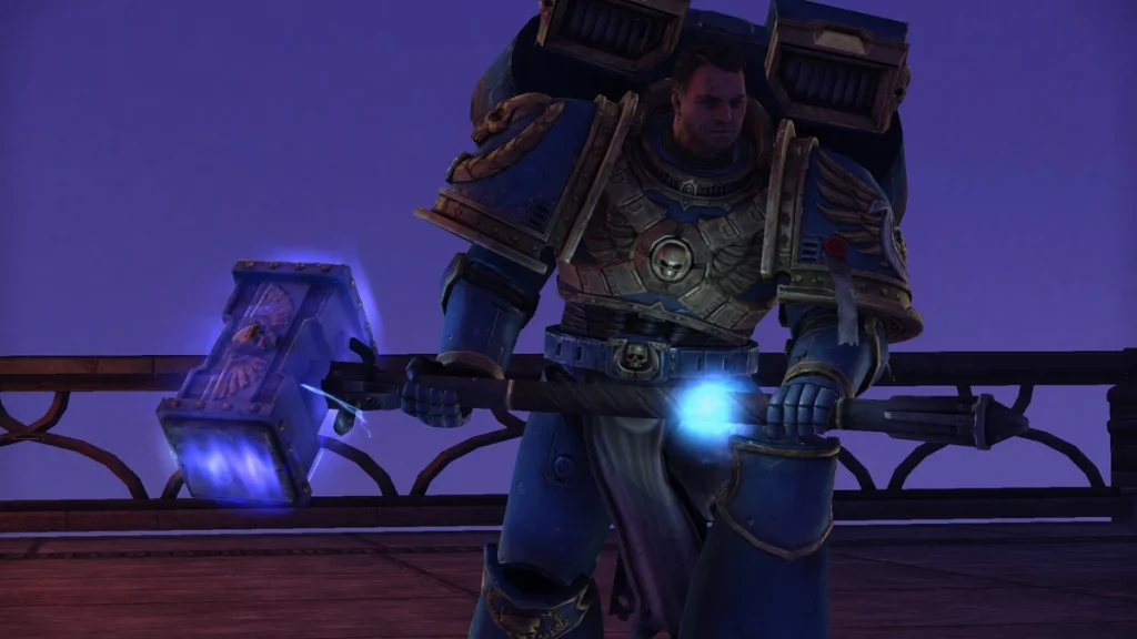 An in-game screenshot of Warhammer 40K: Space Marine from Relic Entertainment.