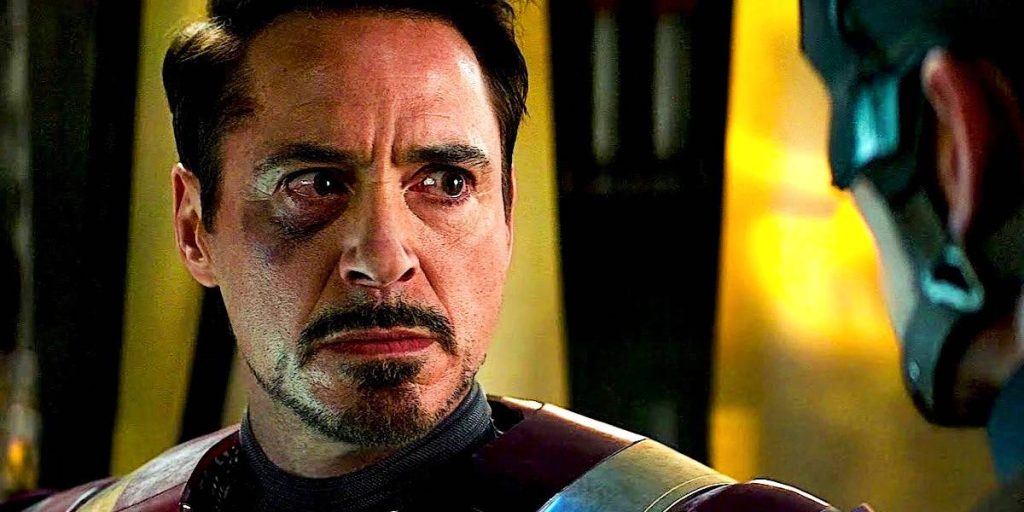 Tony Stark angry with Captain America