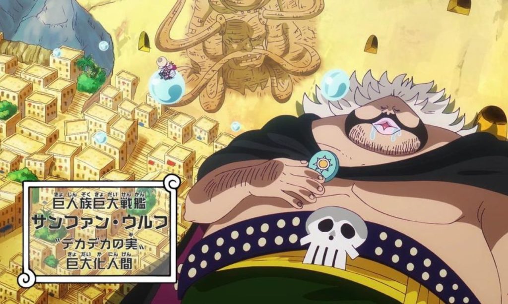 Sanjuan Wolf beside a town One Piece Credits Toei 1