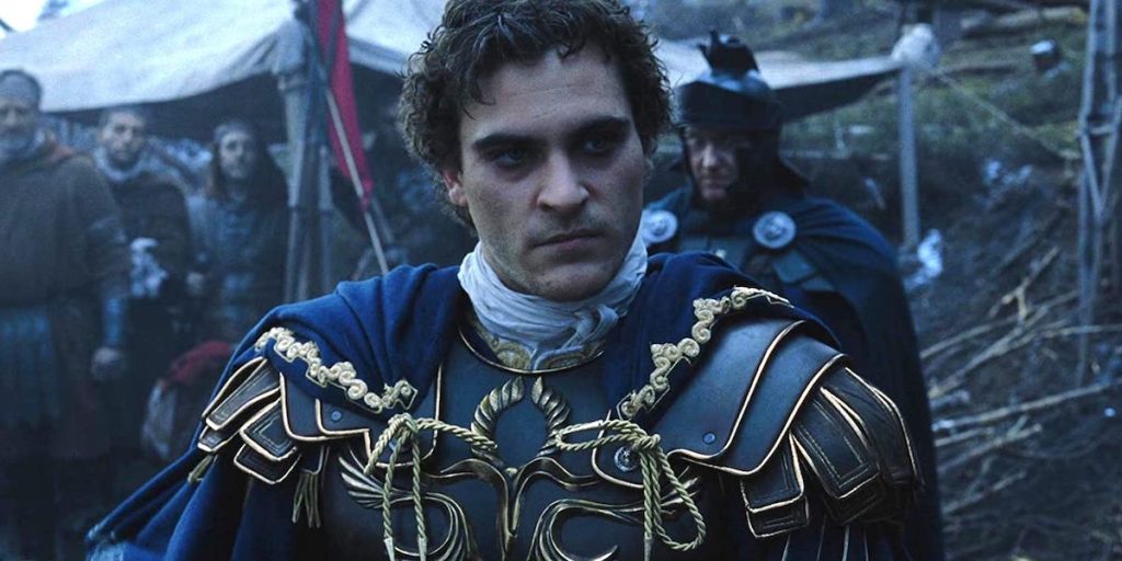 Joaquin Phoenix as Commodus in Gladiator.