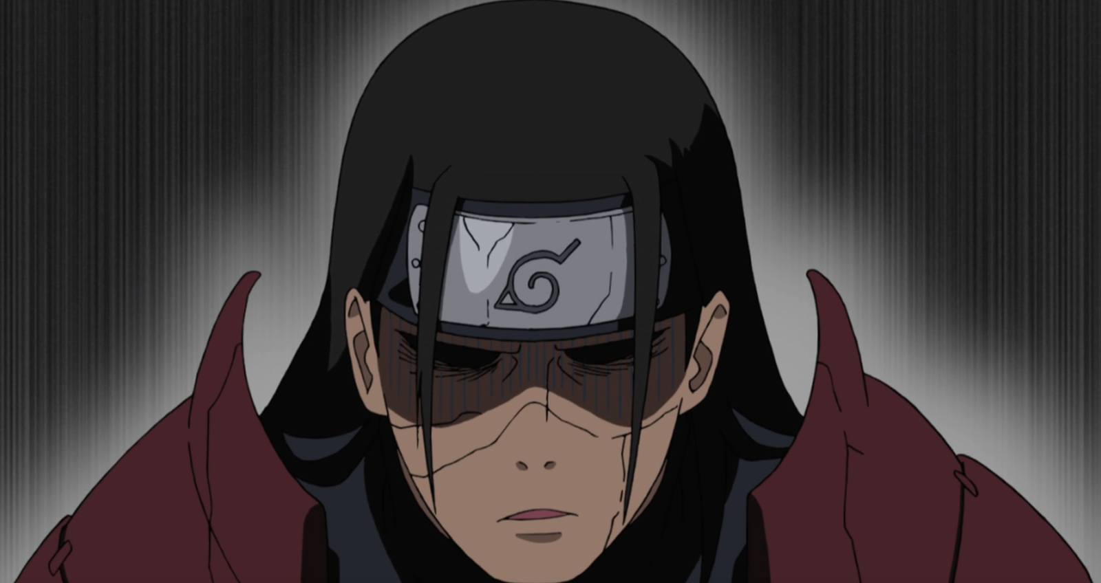 Hashirama has a grim expression on his face with a dark aura around him 