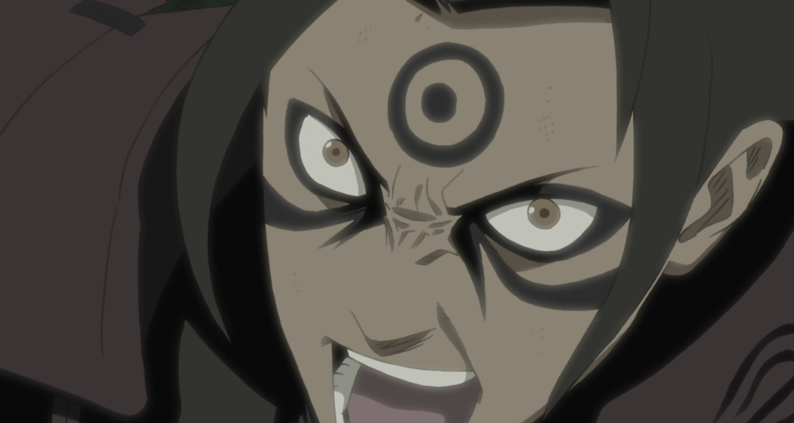 Hashirama looks furious with marks on his face in Masashi Kishimoto's Naruto 