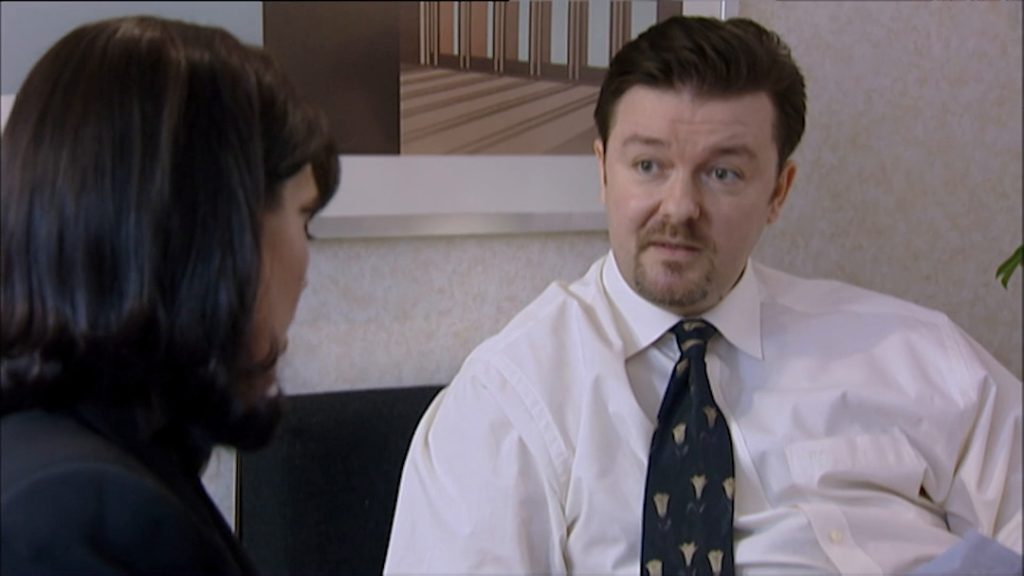 Ricky Gervais as David Brent in The Office | Credits: BBC