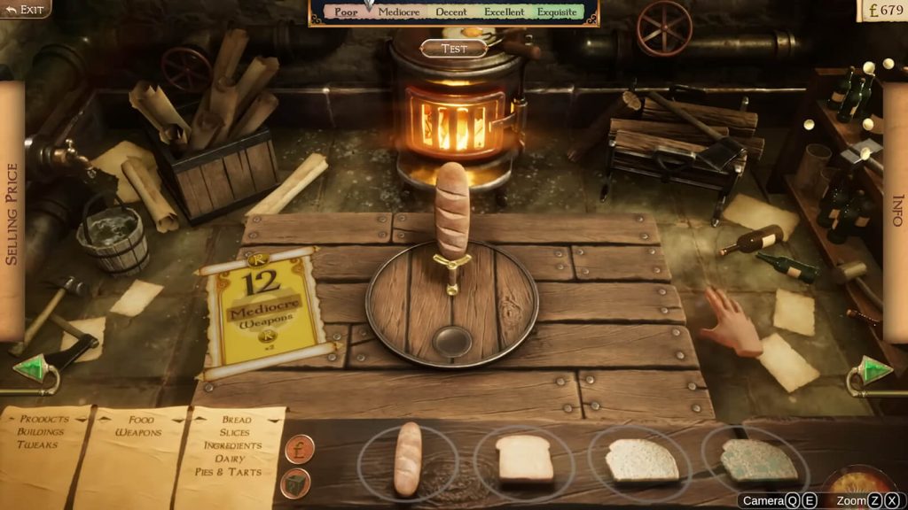 A gameplay screenshot from Peter Molyneux's upcoming god game, Masters of Albion, showing the player taking on a "Bread sword" weapon.