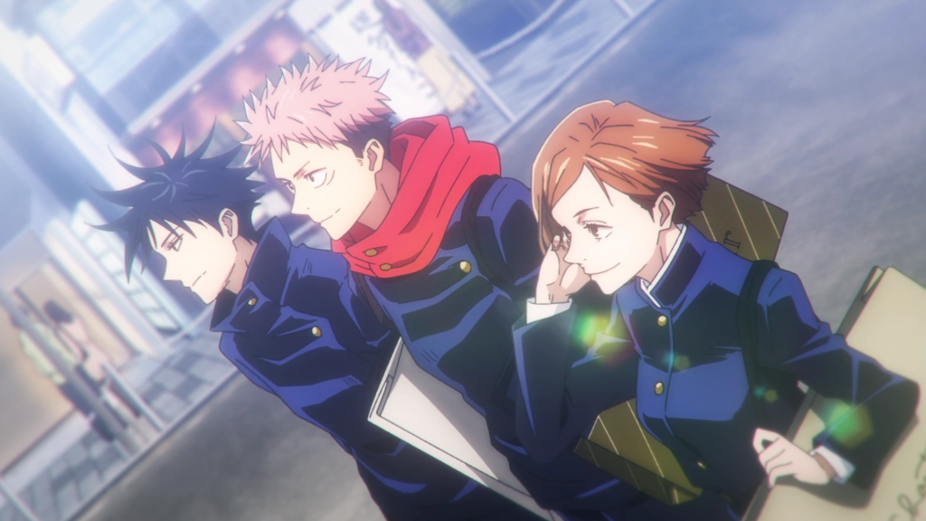 Megumi, Nobara, and Yuji in Jujutsu Kaisen