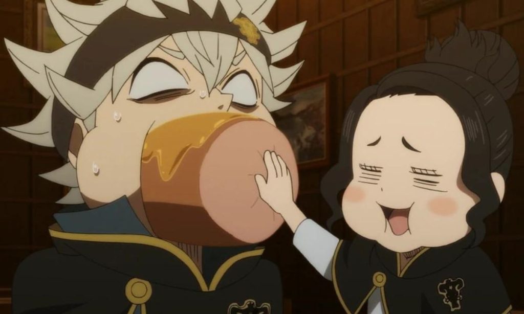 Charmy overfeeding Asta in Black Clover | Credits: Studio Pierrot