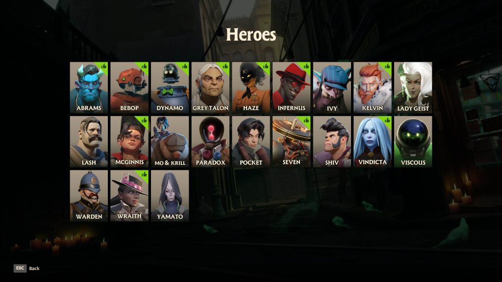 The hero roster of Deadlock