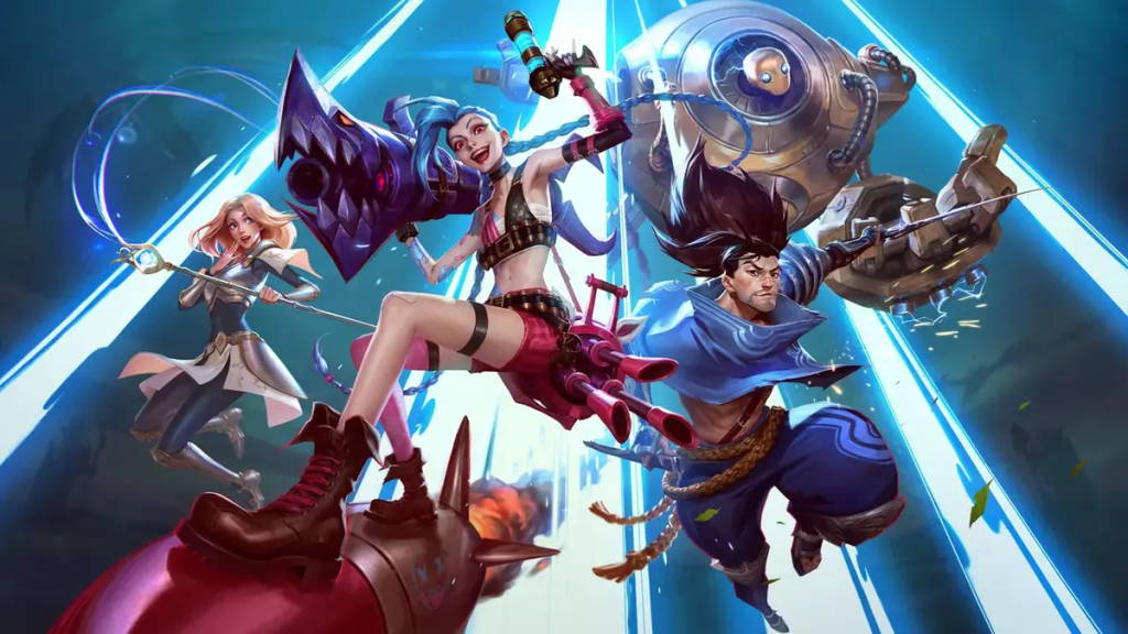 League of Legends cover art with multiple character.