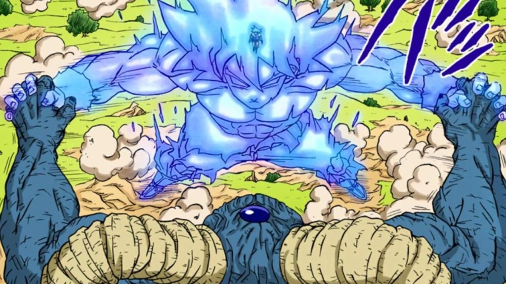 Goku fighting against Moro in his avatar state in Dragon Ball Super