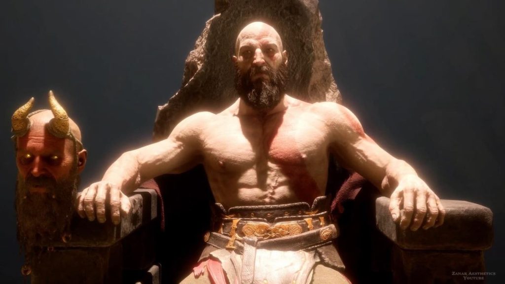 Kratos in God of War: Ragnarok DLC Valhalla