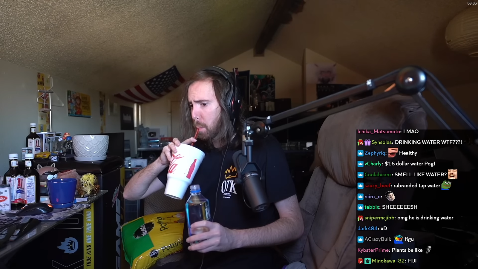 “Chasing water with soda is insane”: Asmongold Does Nothing For the Gamer Stereotype By Showing His Lack of Tolerance For Water