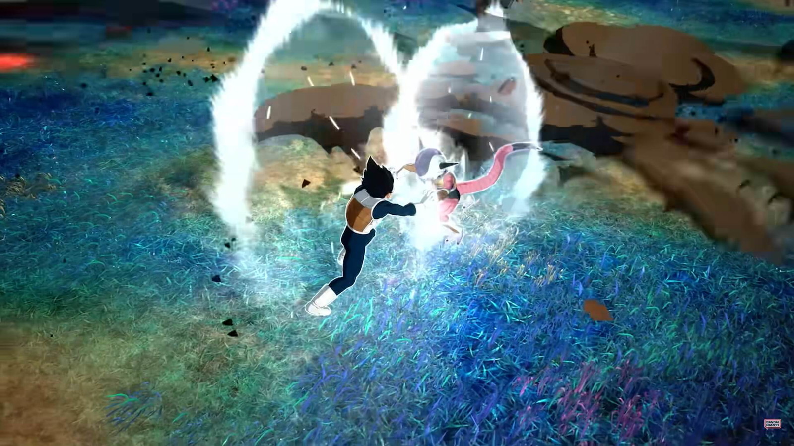 Beam struggles in Sparking Zero are capable of breaking dimensions in the game. Credits: Bandai Namco