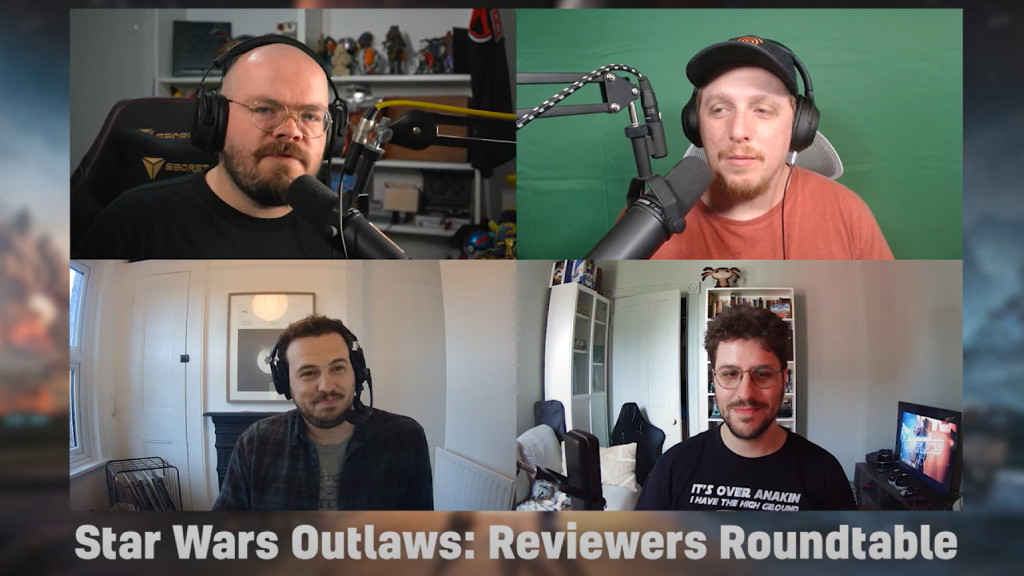 A screenshot from VGC's Star Wars Outlaws Reviewers Roundtable broadcast.