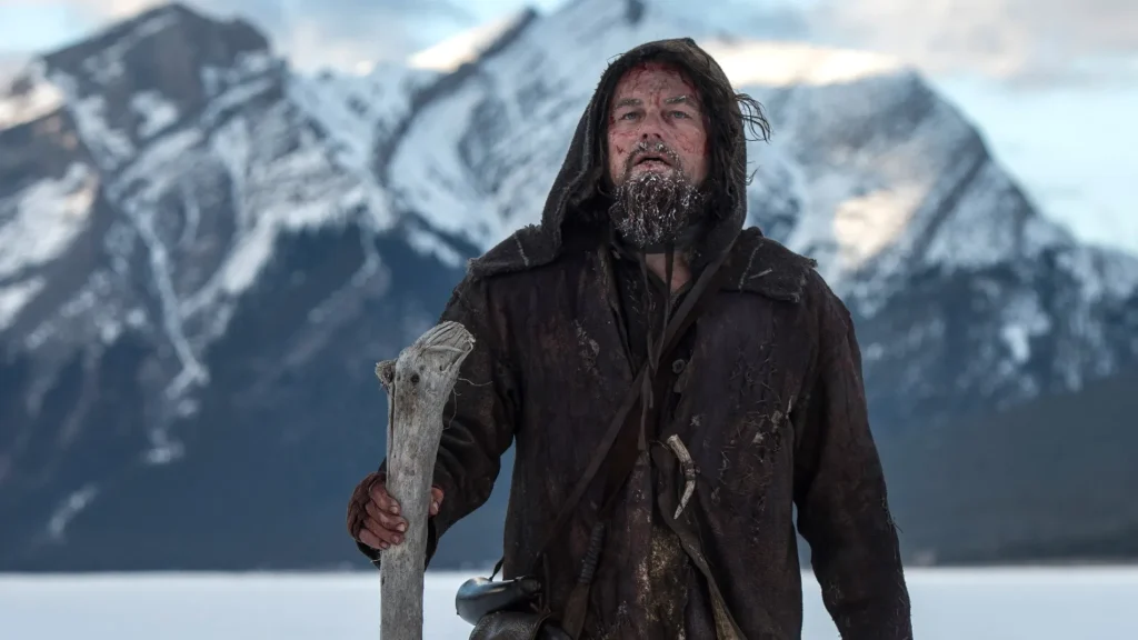 Leonardo DiCaprio as Hugh Glass in The Revenant. 