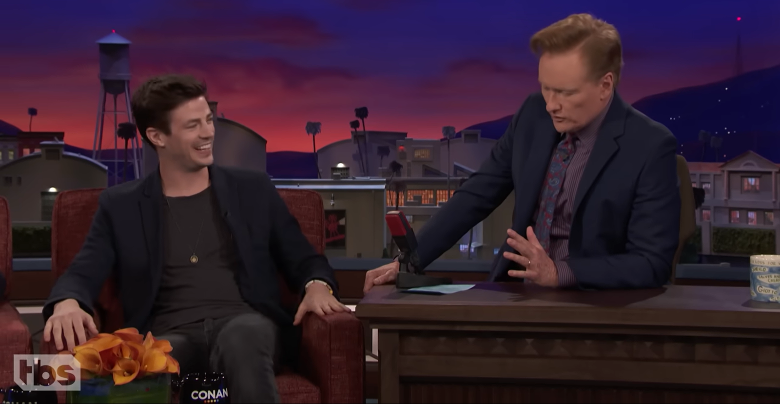 Grant Gustin in a interview with  Conan O’Brien on Team Coco