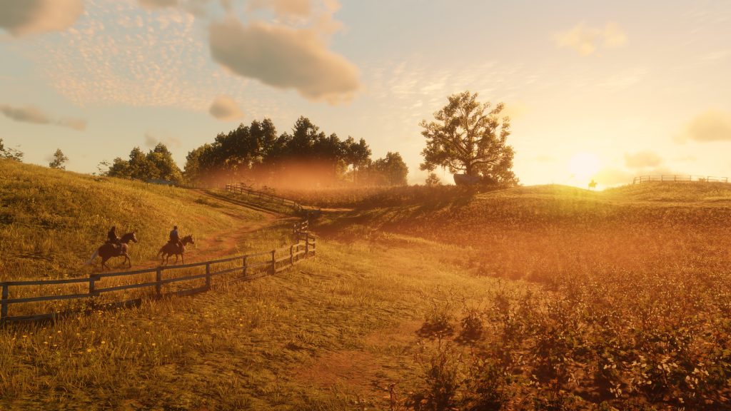 the image shows the beautiful landscape of Red Dead Redemption 2