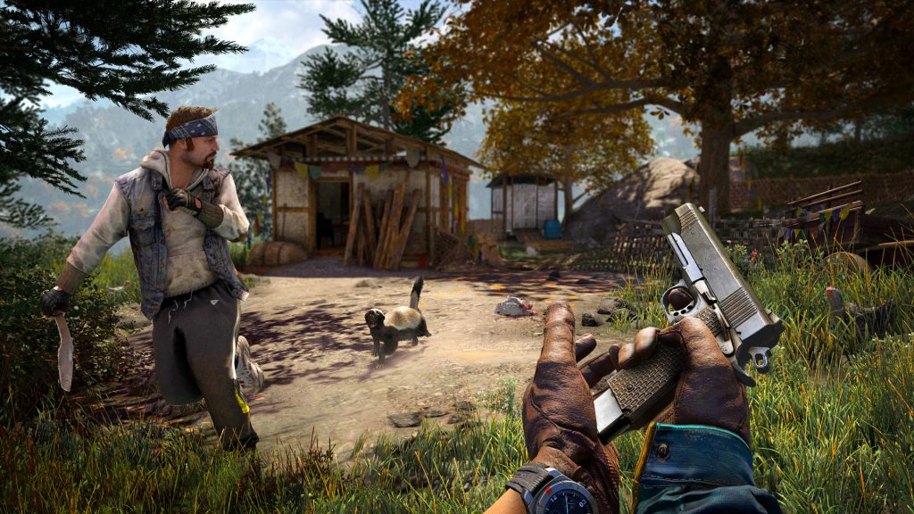 the image shows a player reloading in Far Cry 4