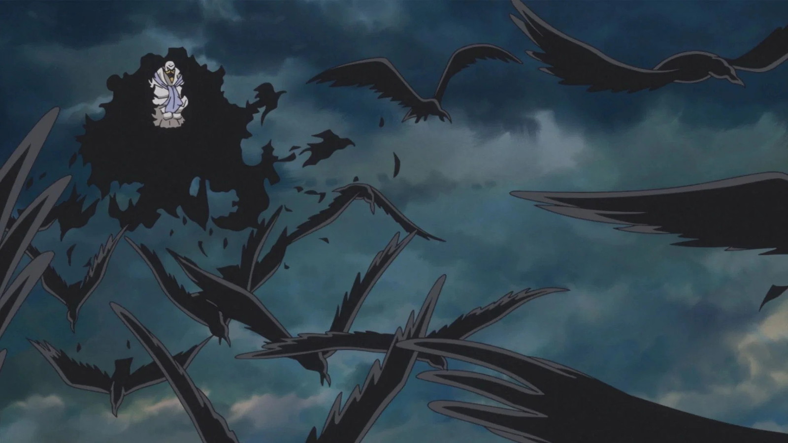 Karasu creating crows with his Soot Soot Fruit. 