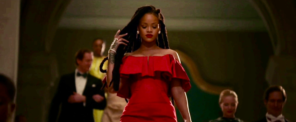 Rihanna in a still from Ocean’s 8. 