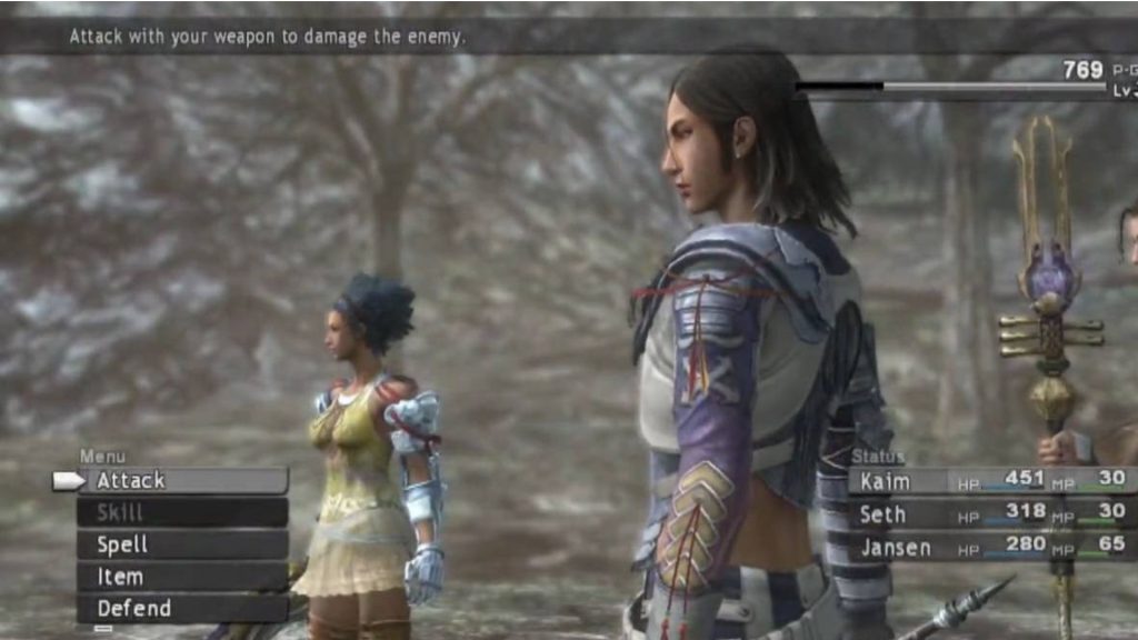 Characters waiting for their turn in Lost Odyssey.