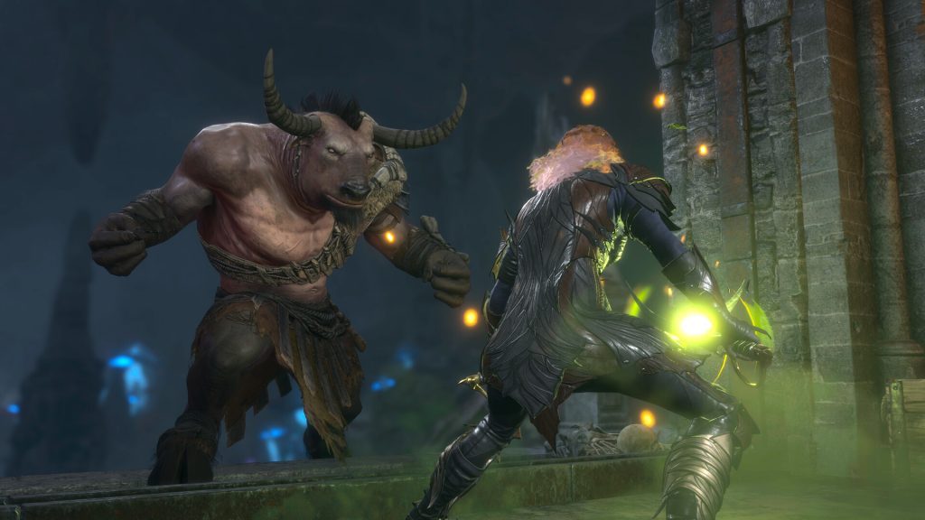 A still from Baldur's Gate 3, featuring the game's Minotaur fight.