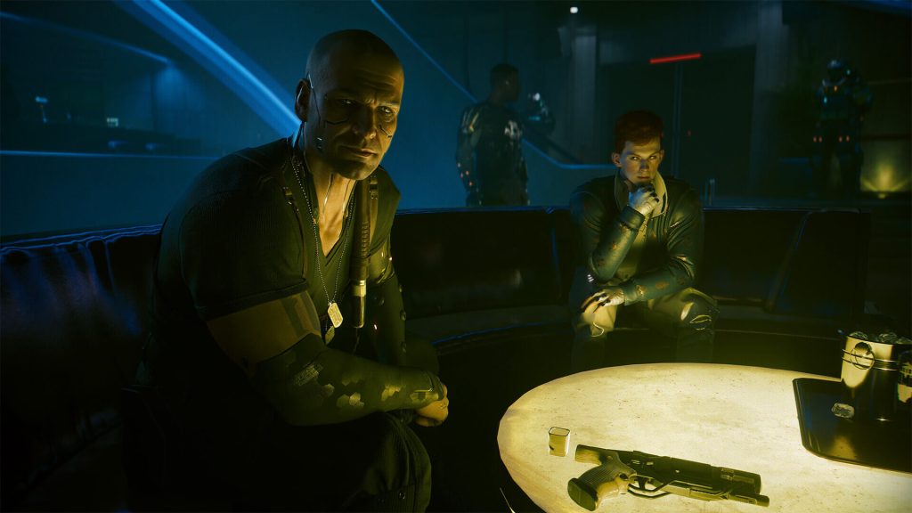 The image shows cutscene from one of the missions in Cyberpunk 2077 Phantom Liberty 