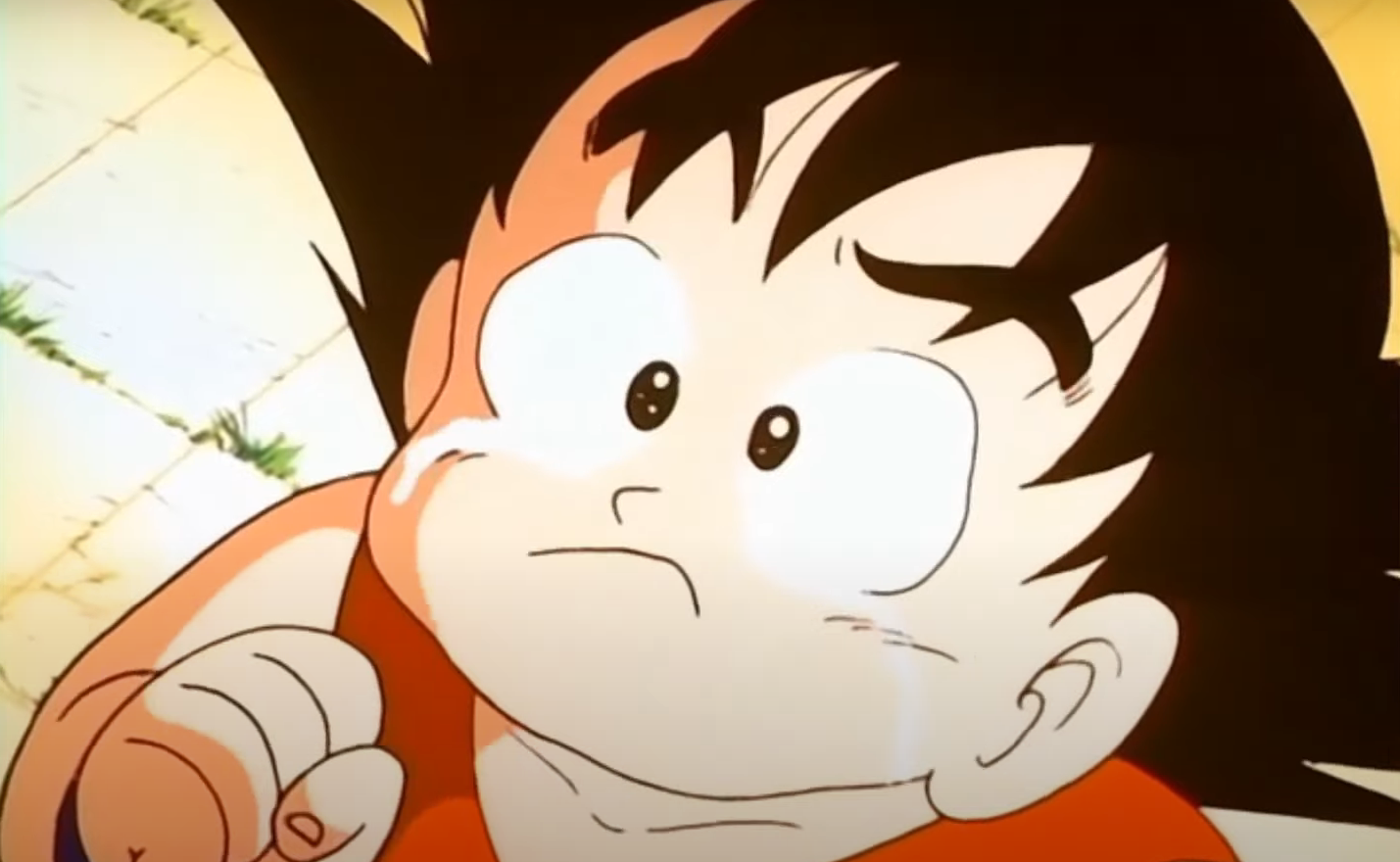 Young Goku has tears in his eyes in Dragon Ball original series 