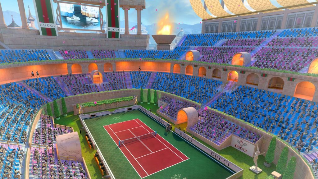 in-game stadium to play tennis clash.