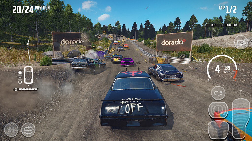 Cars are racing in Wreckfest.