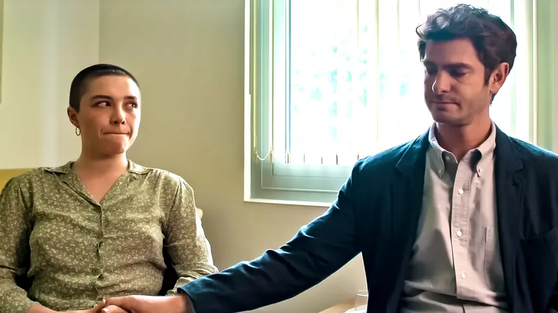 Andrew Garfield and Florence Pugh in We Live in Time | Credits: A24