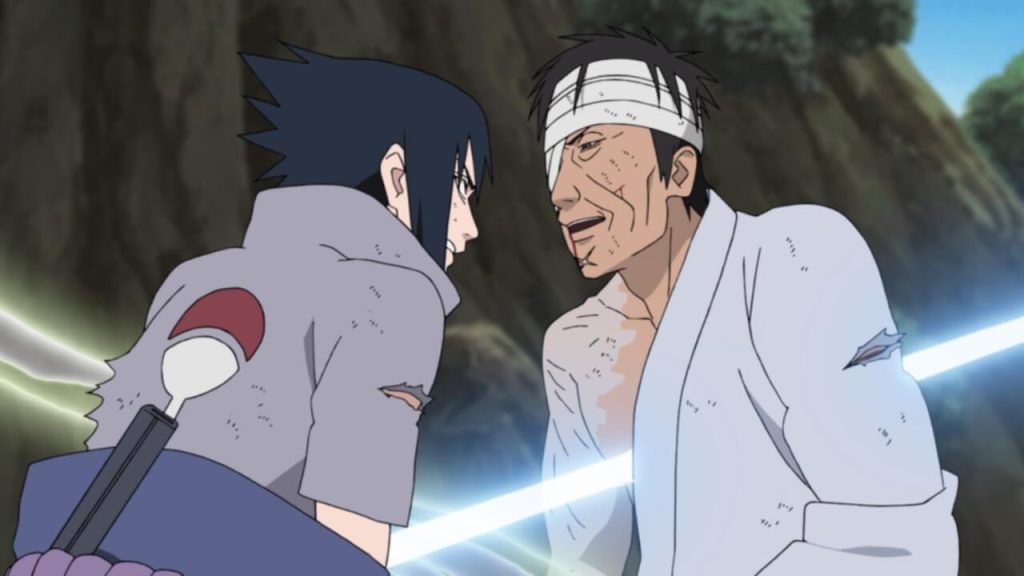 Sasuke vs Danzo in Naruto Shippuden.