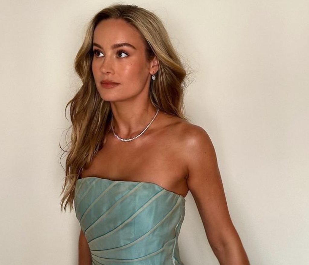 Brie Larson in her 1990s Richard Tyler Couture gown from Shrimpton Couture | image: Instagram/@brielarson