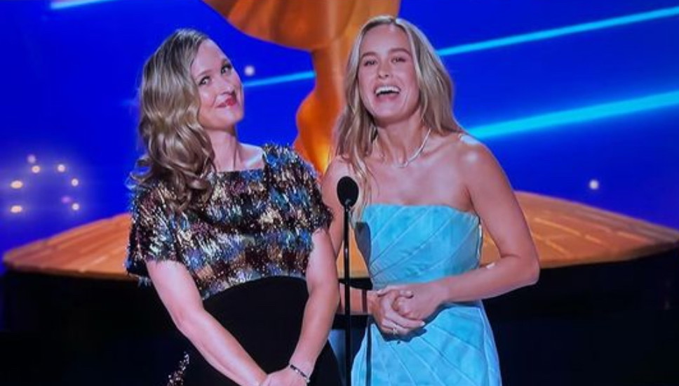 Brie Larson with Courtney McBroom at the Creative Arts Emmys | image: Instagram/@brielarson