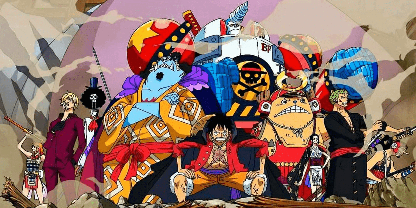 The Straw Hat Pirates during Wano Arc of One Piece.