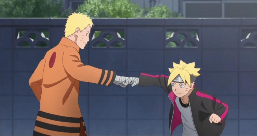 Naruto reconciles with Boruto.