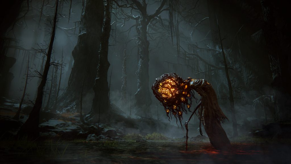 A still from Elden Ring: Shadow of the Erdtree, featuring the Abyssal Woods.