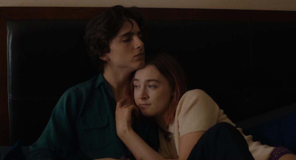 Timothée Chalamet and Saoirse Ronan in Greta Gerwig's Lady Bird