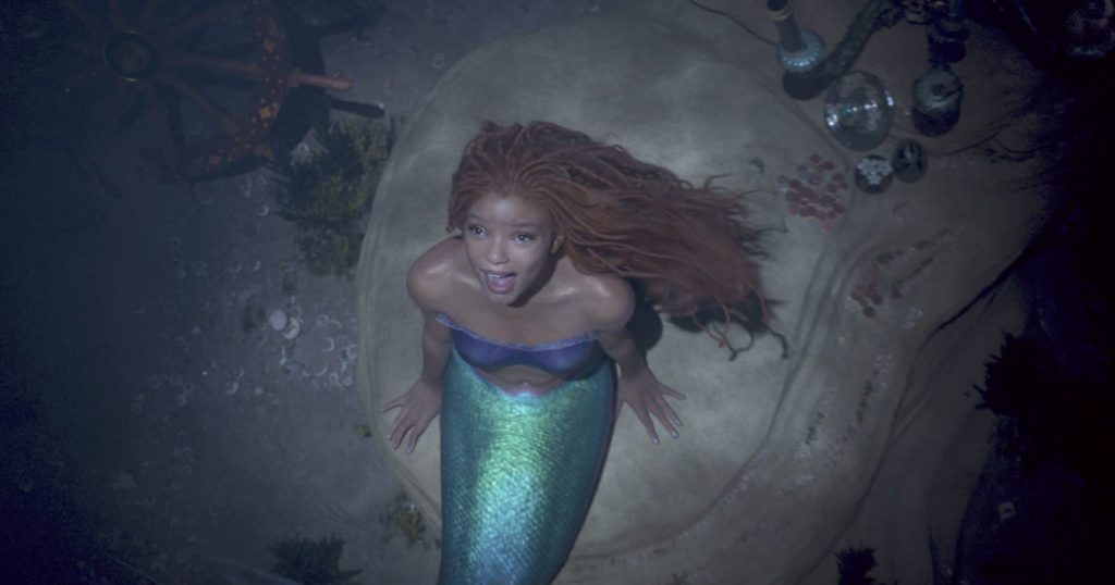 Halle Bailey as Ariel in The Little Mermaid. 