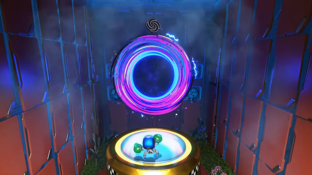 An image of the Az-Tech Trail Lost Galaxy levels entrance in Astro Bot.