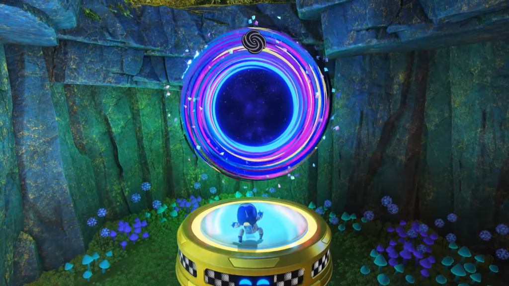 An image of the Free Big Brother Trail Lost Galaxy levels entrance in Astro Bot.