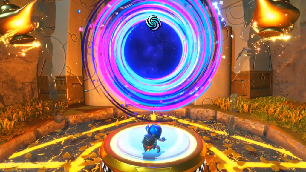 An image of the Djinny of the Lamp Lost Galaxy levels entrance in Astro Bot.