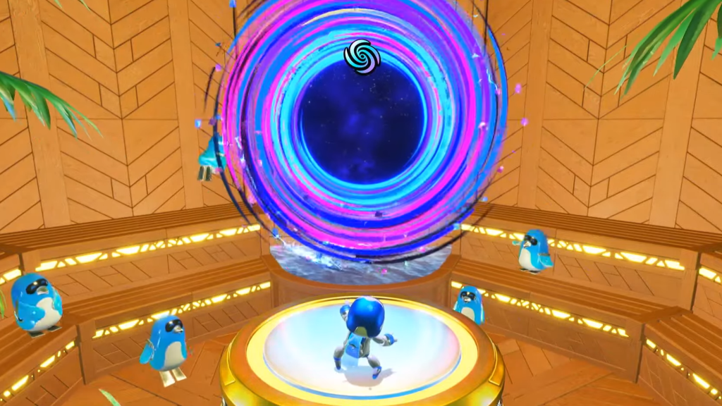 An image of the Frozen Meal Lost Galaxy levels entrance in Astro Bot.