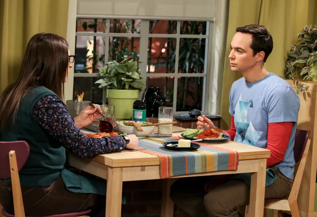 Sheldon and Amy in The Big Bang Theory